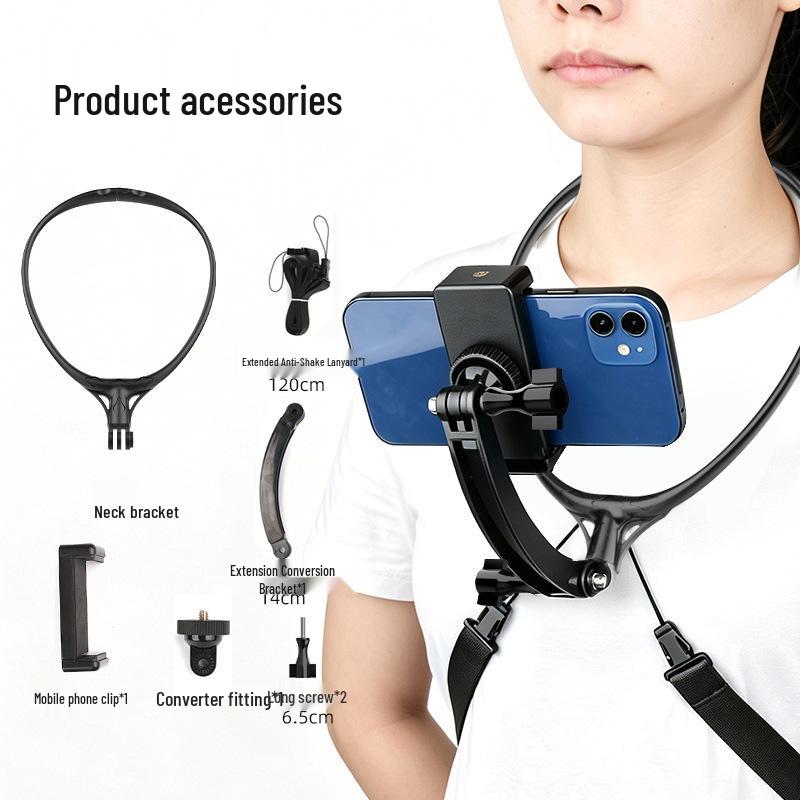 Adjustable Neck & Chest Strap Holder for Mobile Phones - Ideal for Vlogging, Fishing, Cycling, Outdoor Activities & Live Broadcasts