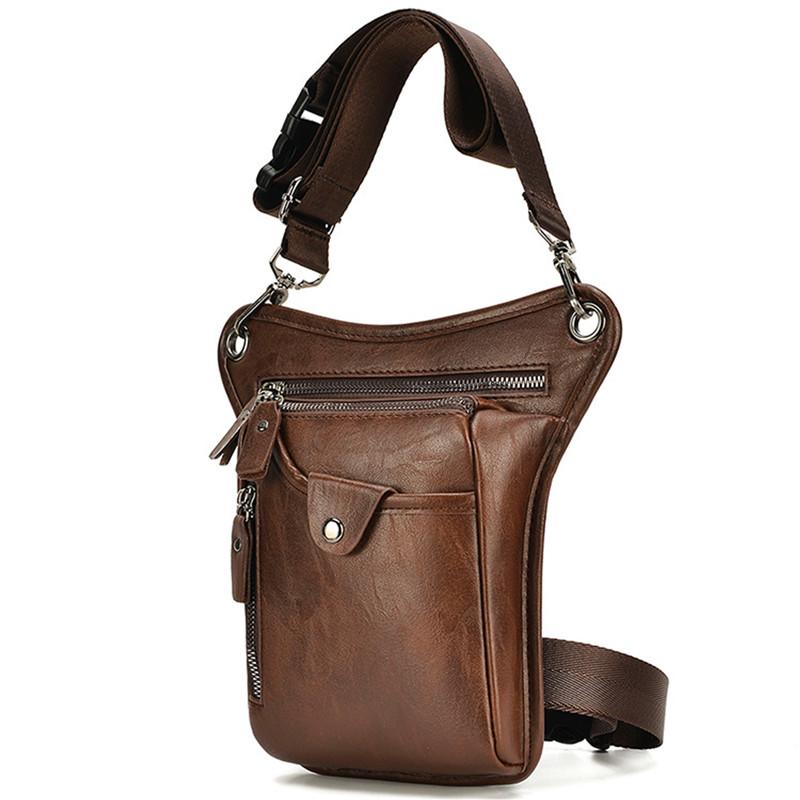 

Vintage PU Leather Waist Pack Drop Leg Bag For Men Women Belt Hip Bag Multifunction Motorcycle Bicycle Outdoor Hiking Camping коричневый