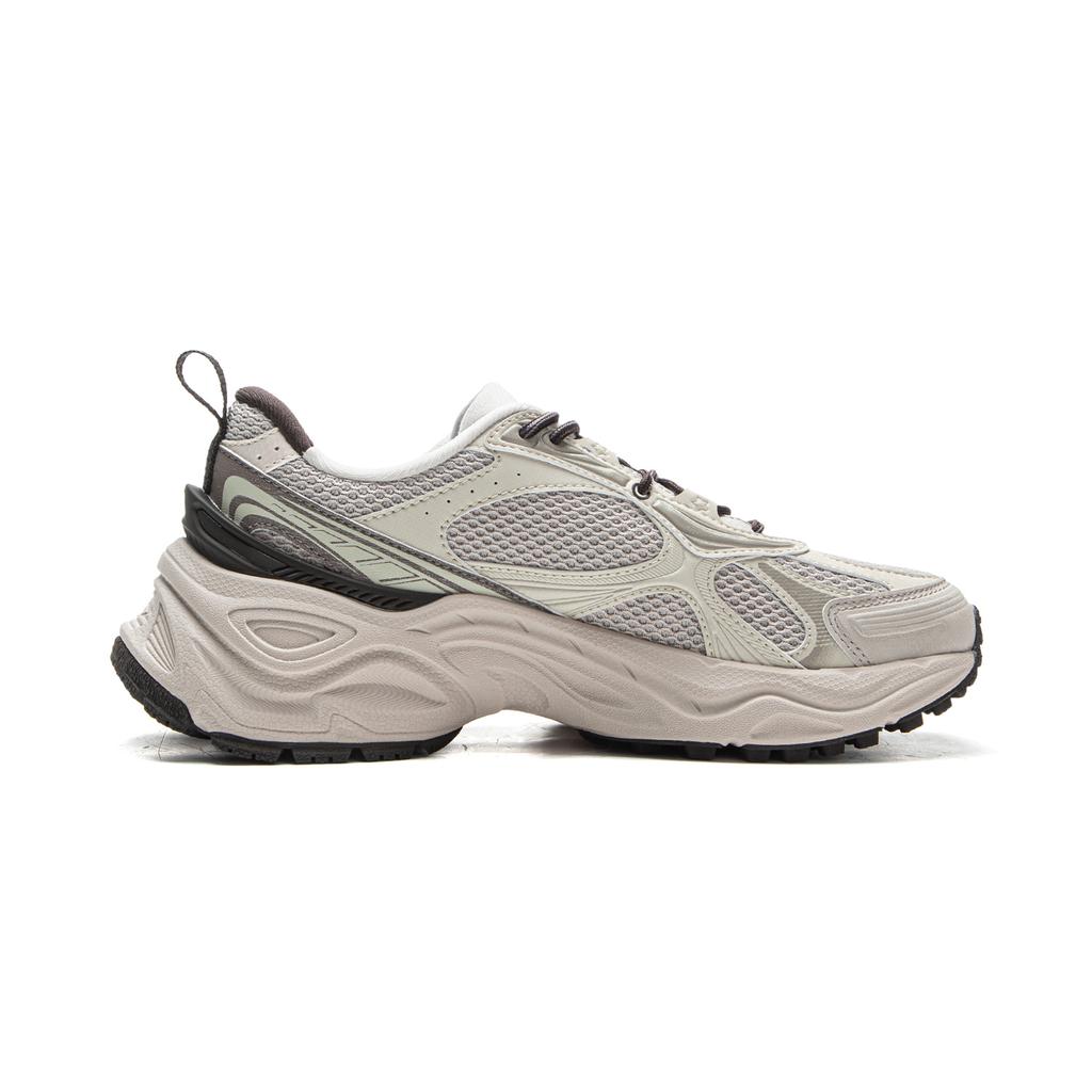 Li-Ning Star Ring Soft Retro Fashion Versatile Height Increasing Non-Slip Wear-Resistant Breathable Low-Top Casual Shoes Women Sneaker Gray AGCV356-3