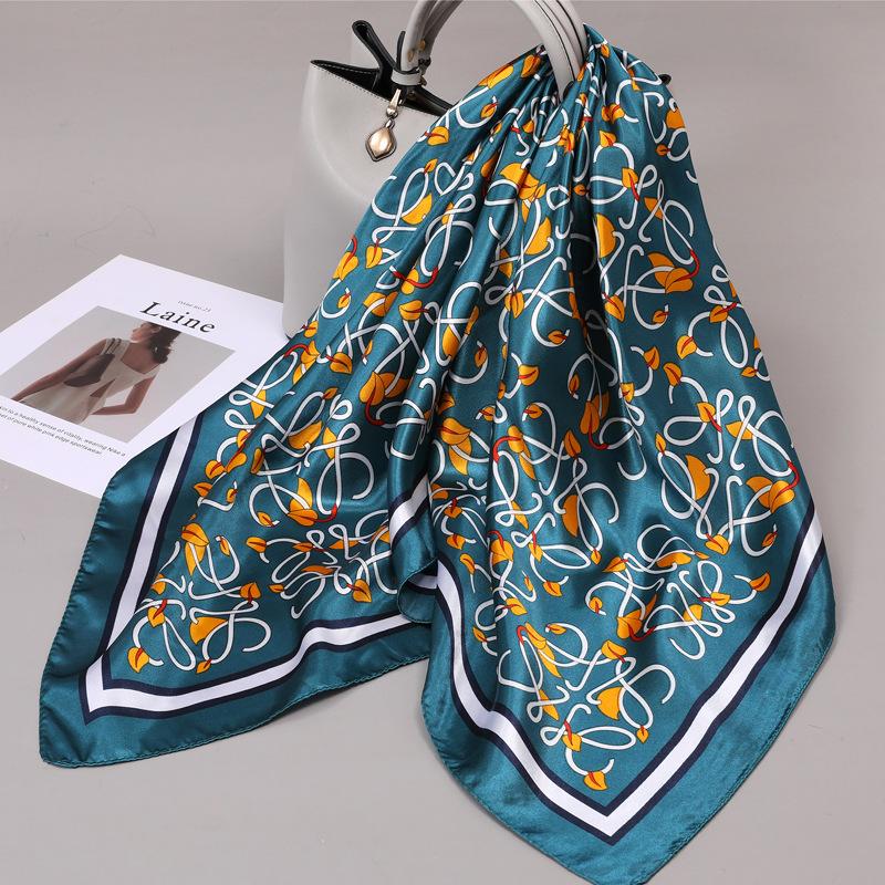 90 Square Scarves, Silk Scarves, Women's New Spring and Summer High-end Sense Versatile, Thin Scarves, Shawls Outside