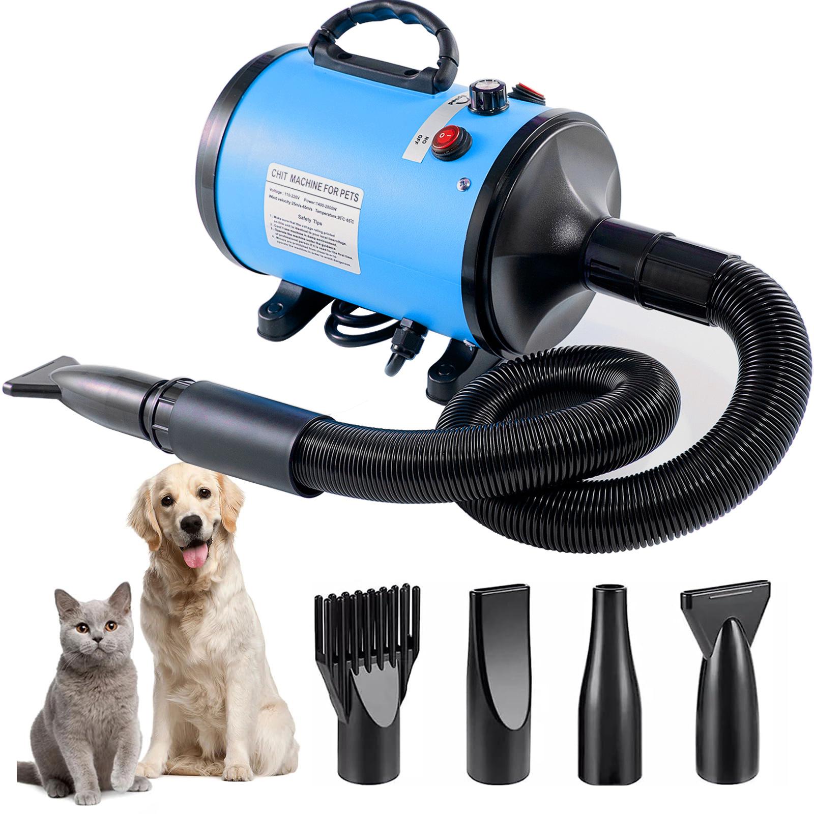 

2800W Hair Dryer for Dogs Pet Grooming Blower Warm Wind Secador Fast Silent Pet Dryer Drying Machine Stepless Speed Regulation синій