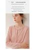 Women's Round Neck Cashmere Knit Cardigan - Long Sleeve, Loose Fit, Fashionable Outerwear for Autumn/Winter