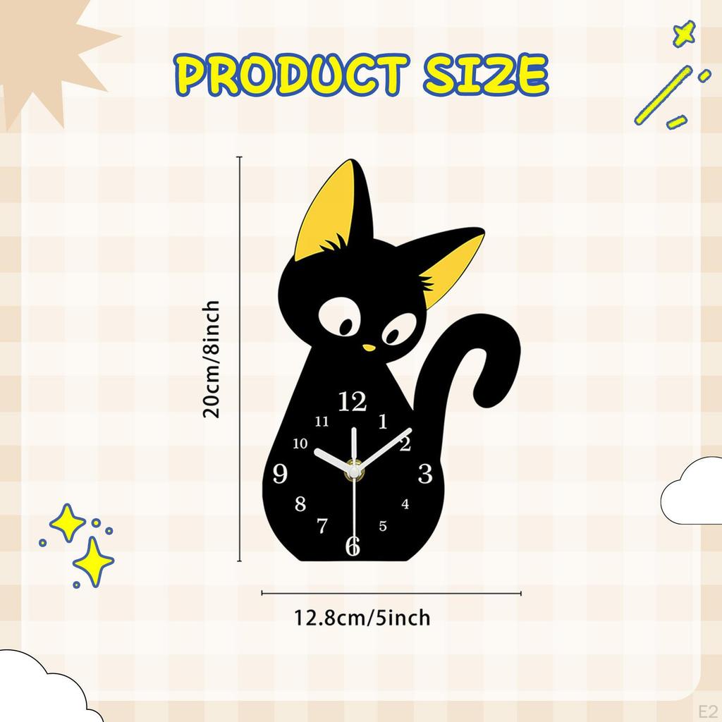 Desk Clock Cat Table Cute Compact Acrylic Modern Animal Creative Tabletop Ornament Silent for