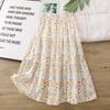2025 High-Waisted Floral Patchwork Midi Skirt with Lining - Slimming, Versatile Summer Style for Women