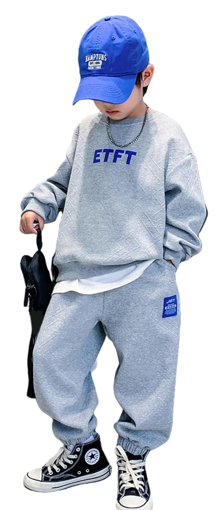 

KOSIKINI Tracksuit Perfect for Athletic Wear and Everyday Long Sleeve Sizes and Perfect for Elementary and Junior High School and Stylish and Cute серый