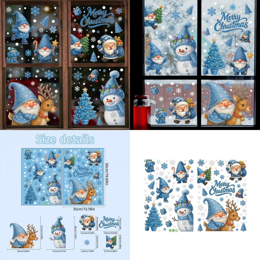 Santa Snowflake And Static Cling Window Stickers Home Decor Christmas For