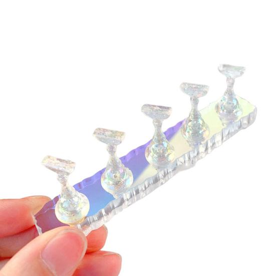 1 Set Decorative Non-Slip Practical Sparkling Magnetic Nail Holder Practice Training Display Stand False Nails Holder