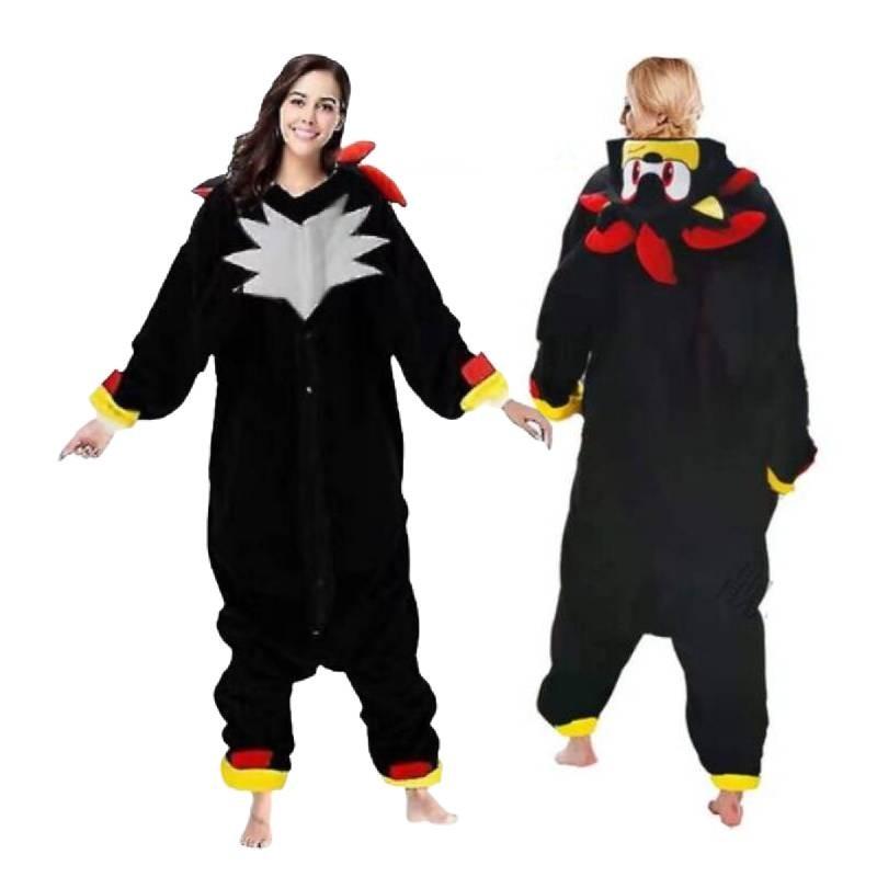 Sonic The Hedgehog Cartoon Fleece Adult Onesie With Warm Thick Fabric For Home Comfort