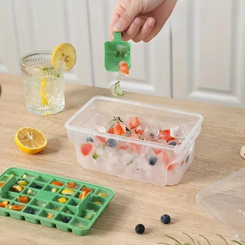 34/68 Grids Pressing Ice Cube Molds Ice Cream Molds Home Ice Box Model Easy To Take Off The Mold Freezing Whiskey Cocktail Tools