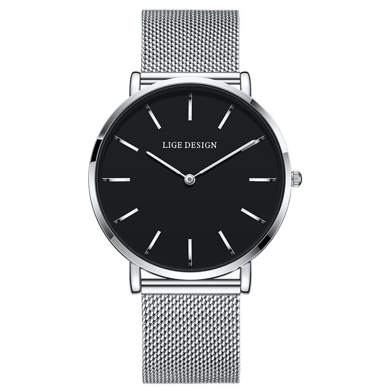 LIGE NEW TOP Elegant Women's Watches Fashion Simple Ladies Watches Quartz Waterproof Watches for Women Relogio Feminino+BOX