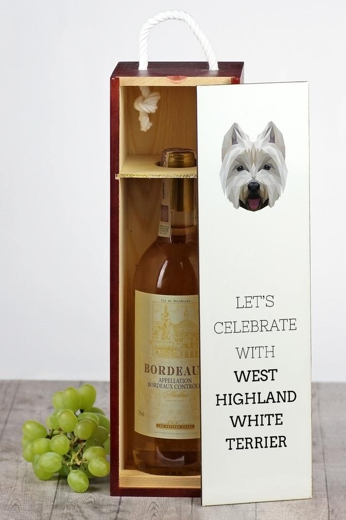 West Highland White Terrier, Westie - Geometryczne Pudełko Ze Zdjęciem I Napisem Na Wino Marki Art-Dog