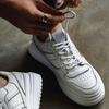 HAUT TON Men's White Leather Casual Sneakers