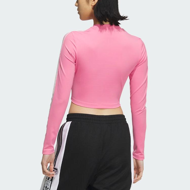 Adidas Originals Adicolor Crop Long Sleeve Tee Women Tops Pink JE6045
