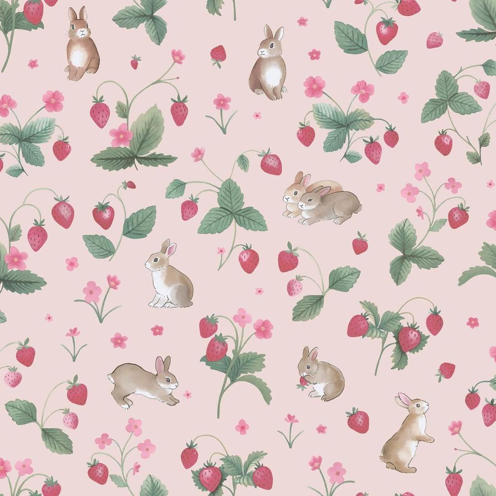 Holden Décor Bunnies & Berries Textured Wallpaper