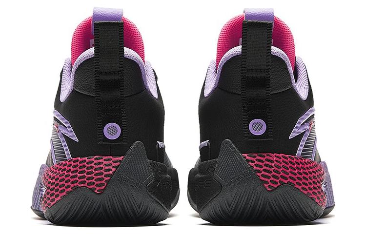 Men's Sneakers Anta Speed Battle 5 Cushioning, Wear Resistant Mid top Basketball Shoes Men's Black Gray Purple