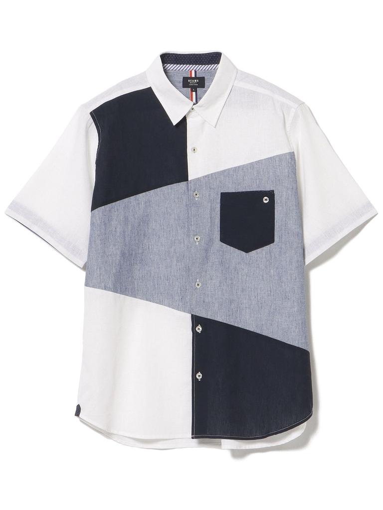 Beams Heart Men's Crazy Short Sleeve Shirt (Cooling Touch), White, Size XL, 42010048413