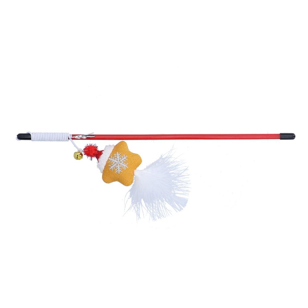 Star Type Cat Wand Toy 30cm Cat Exercise Toy Durable Fun Cat Stick  Interactive Play