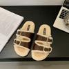 [Uncle Shoes] Birkenstock's New 2025 Going Out, Fluffy Cotton Slippers, Thick-soled Fluffy Slippers, Women's Outer Wear Retro Home
