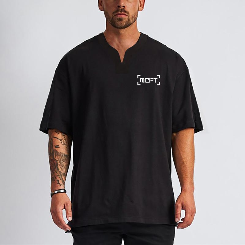 Muscleguys Men's Hip-hop youth high street fashion Printing Half-sleeve T-shirt Loose casual Tide Top Summer fitness Clothes comfortable