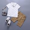 Baby Boy Anchor Pattern Button T-Shirt Clothes Cotton Comfortable Summer Breathable Short Sleeve + Shorts Casual Suit