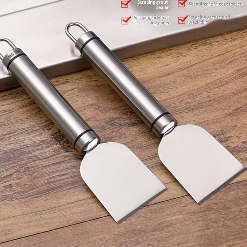 Multipurpose Stainless Steel Cleaning Scraper Rust Proof Blade Hanging Loop for Kitchen Baking Grill Window Cleaning