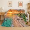 Fantasy Natural Scenery Sea Sky Tree Flannel Blanket Soft Warm Throw Blanket for Bedroom Living Room Bed Travel Camping Picnic