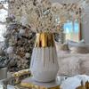 Creativity Tower Shape Gold-plated Ceramic Vase Artificial Flowers Decorative Flower Arrangement Desk Decoration Floral Vases