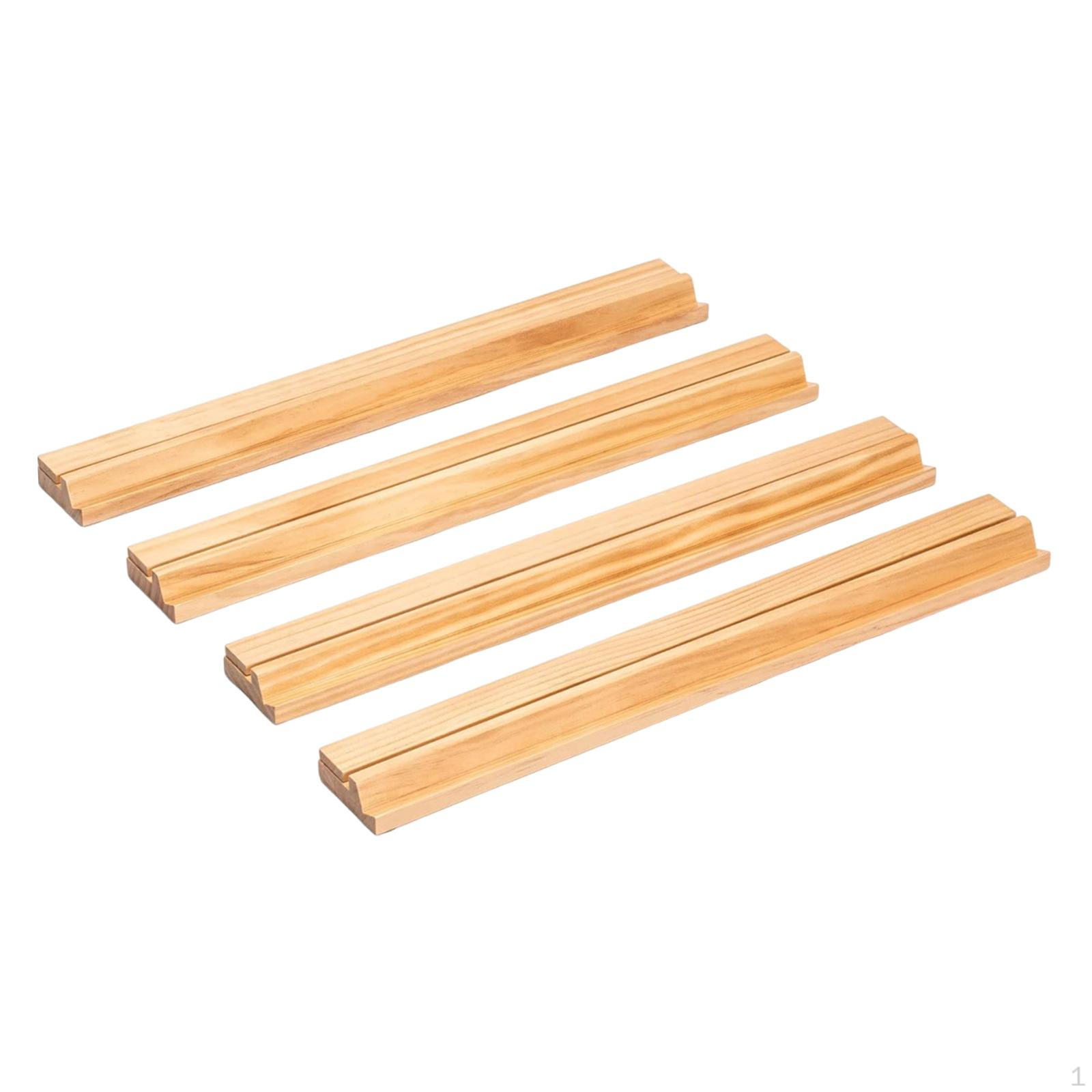 

4 Mahjong Boards, Tabletop Game Accessory, Tile Holder for Indoor Entertainment wood
