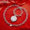 Exquisite 925 Sterling Silver Disc Necklace - Banquet Gift Jewelry