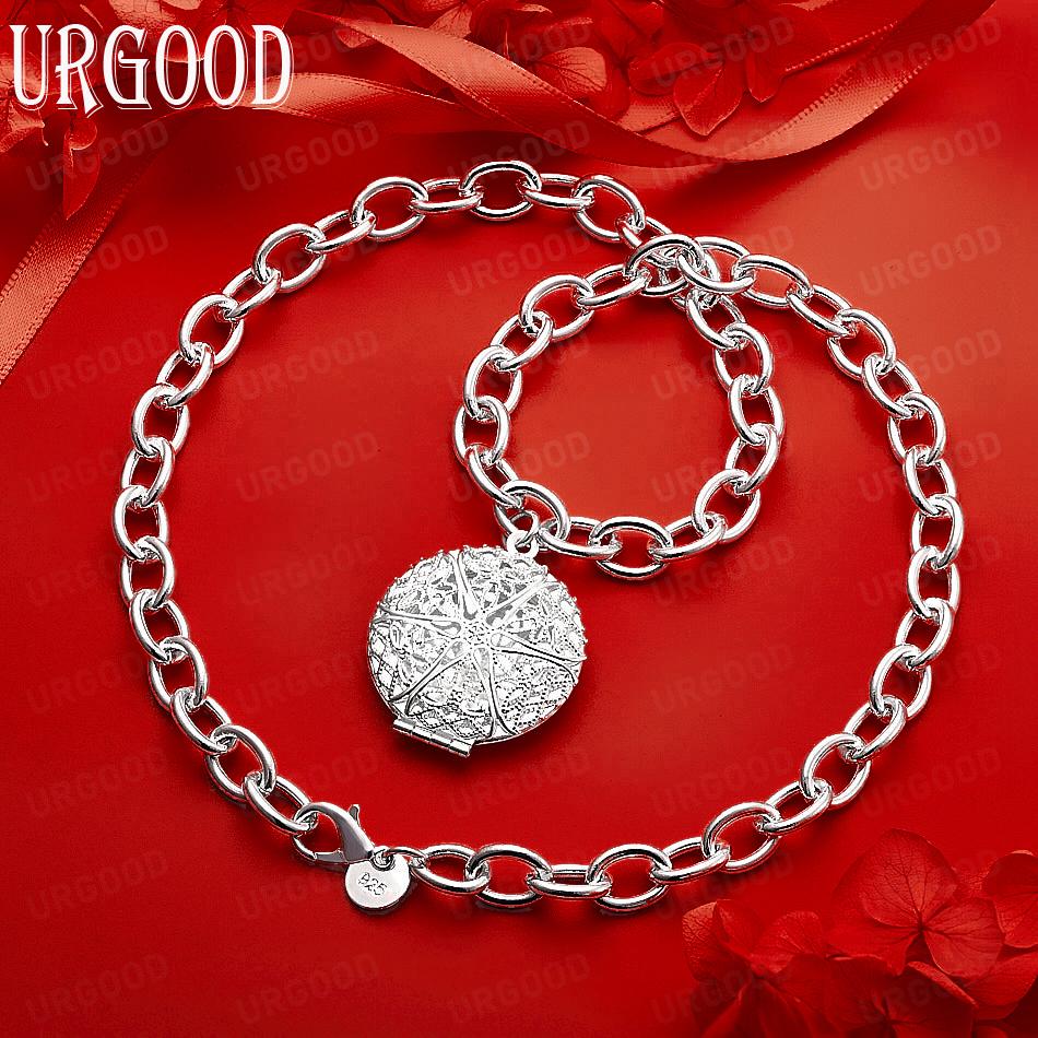 Exquisite 925 Sterling Silver Disc Necklace - Banquet Gift Jewelry