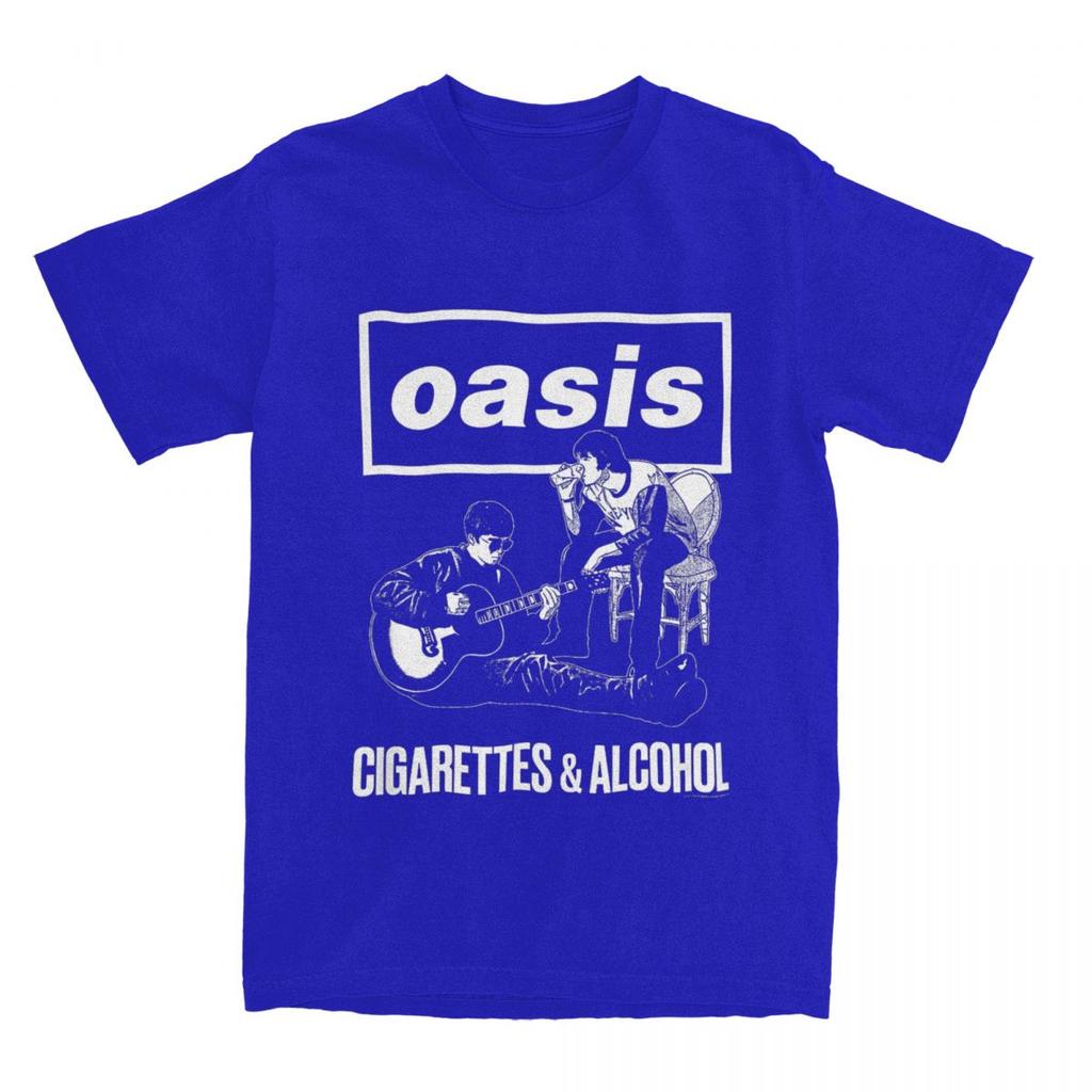 Cigarettes And Alcohol T-Shirt Summer O-Oasis Streetwear T Shirts Cotton Fashion Tshirt For Mens Short Sleeves Pattern Tees