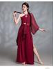 Chinese Red Flowing Gauze Camisole: Jazz Classical Dance Performance Costume
