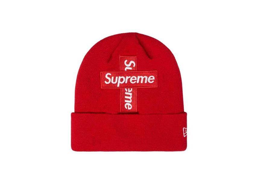 Supreme New Era Cross Box Logo Beanie Red One-Size