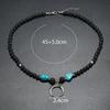 Boho Korálkový Kokosový Vintage Náhrdelník Slitina Doplňky Tyrkysový Půlměsíc Náhrdelník Muži