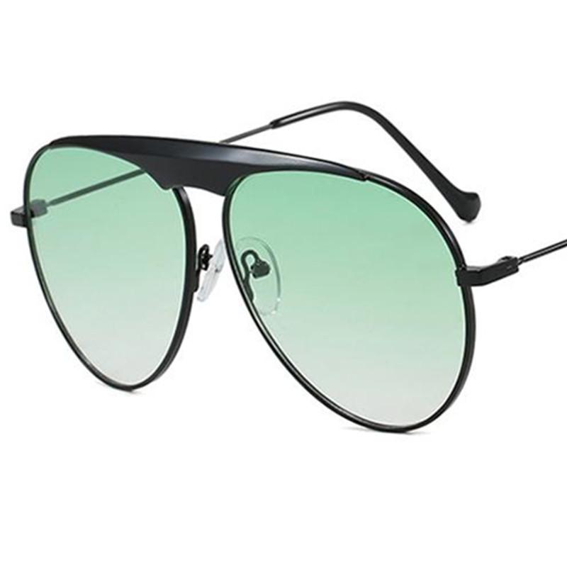 Fashion Pilot Sunglasses Personality Sun Glasses Anti-UV Spectacles Retro Single Beam Eyeglasses Oversize Frame Ornamental