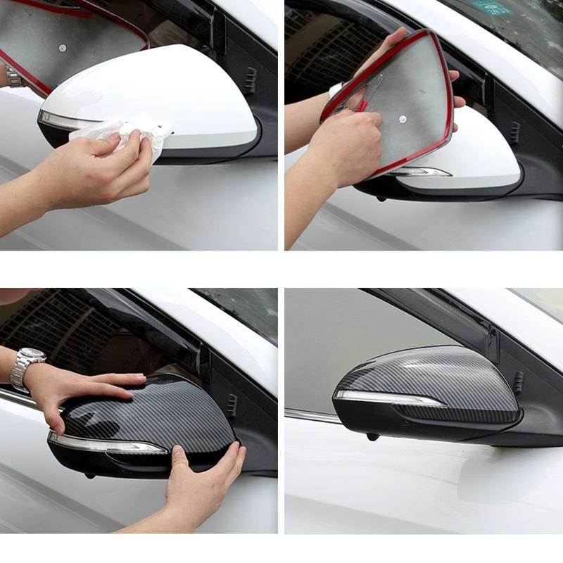 For Hyundai I30 I30 2017 2018   Car Side Door Rearview Turning Mirror Sticker Cover Trim ABS Carbon Fibre Accessories
