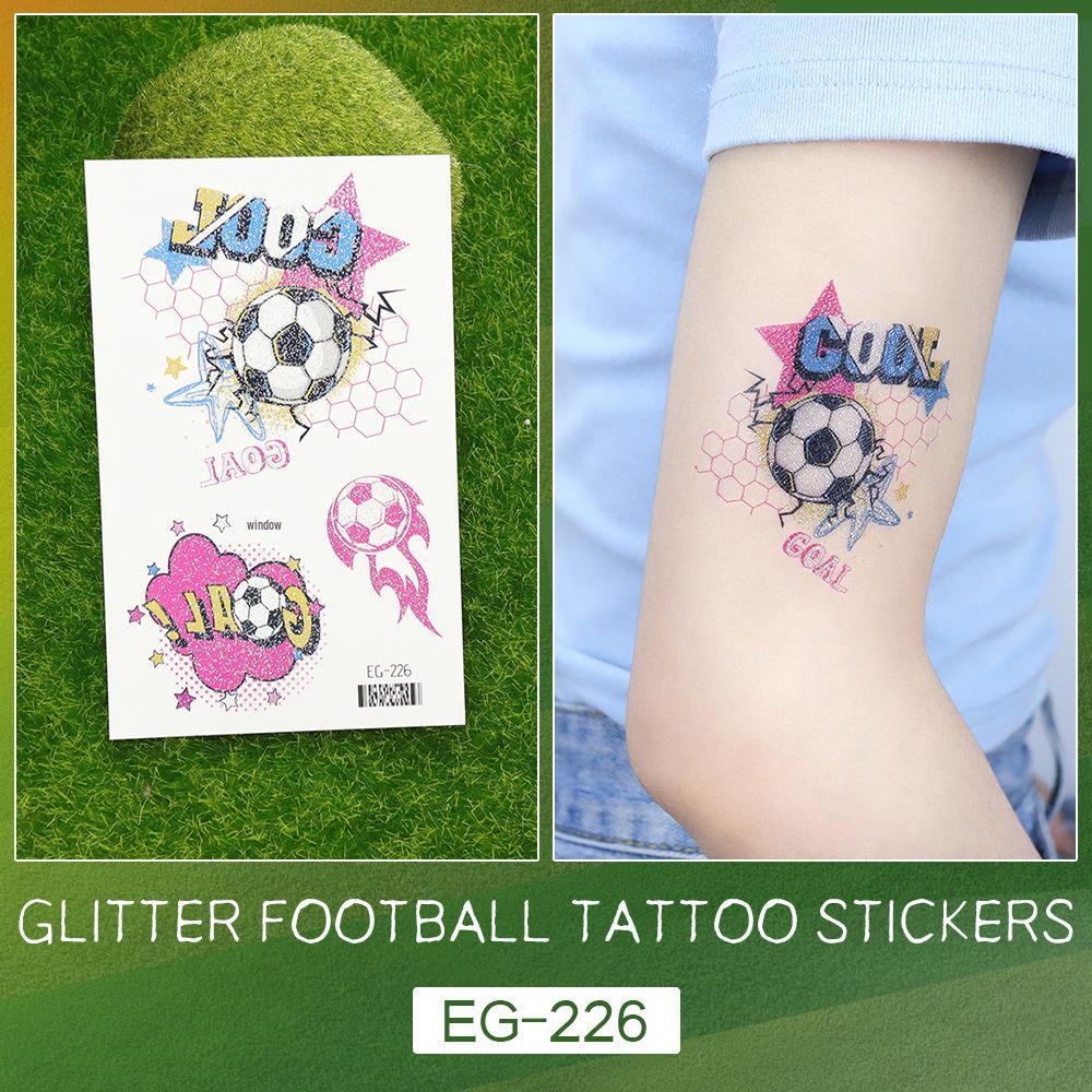 2026 World Cup Waterproof Glitter Football Face Tattoos