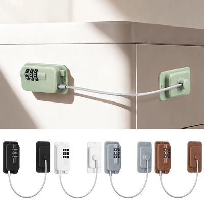 Anti-pinch Hand Baby Safety Lock Adjustable Child Protection Cabinet Lock No Drilling Refrigerator Door Coded Lock for Home