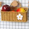 Multipurpose Imitation Rattan Wall Mount Basket with Hanging Handle Decor Hand Woven for Toys Snacks Vegetable Ginger Garlic