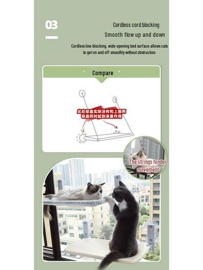 Cat Hammock Bed: Window Suction Cup Sunbathing Lounge for Pets