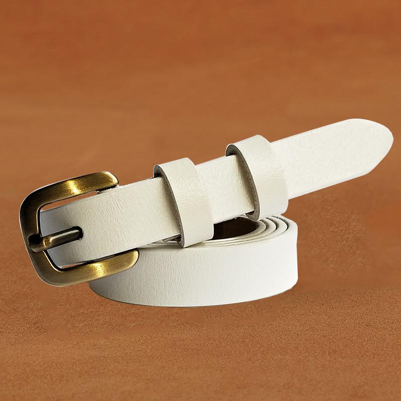 Ladies Leather Belt, Pure Cowhide Retro Pin Buckle Women S Belt, Casual Decoration белый