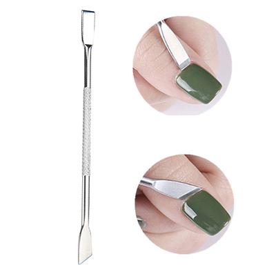 Nail Pusher Forceps Double Stainless Remover Manicure Nail Cleaner Tools