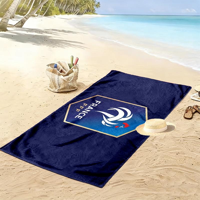 French Football Federation Print Beach Towel, Large Soft Quick Dry Towel for Beach Camping Swimming