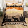 Erosebridal Kids Camping Bedding Set Twin Size Happy Camping Comforter Cover for Boys Girls Western Rustic Farmhouse Style Duvet Cover Vinta