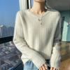 Women's Soft Wool Sweater: Cozy, Loose-Fit, Long-Sleeve, Round Neck - Perfect as a Thick Base Layer for Fall and Winter