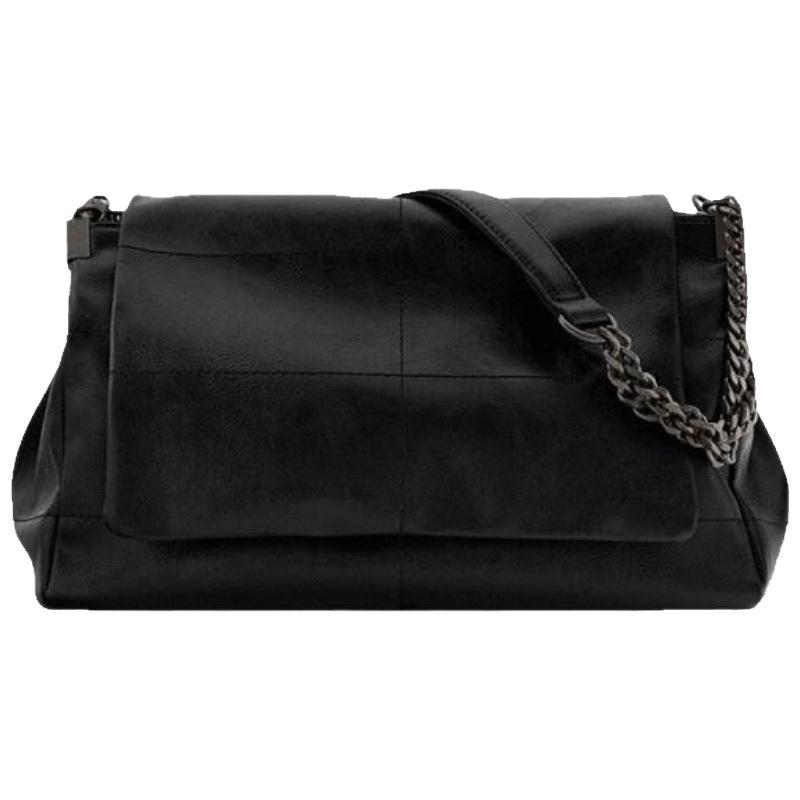 ZA Cross-border European & American Fashion Large Solid Color Women's Chain Shoulder Bag - Versatile, Casual, Large Capacity