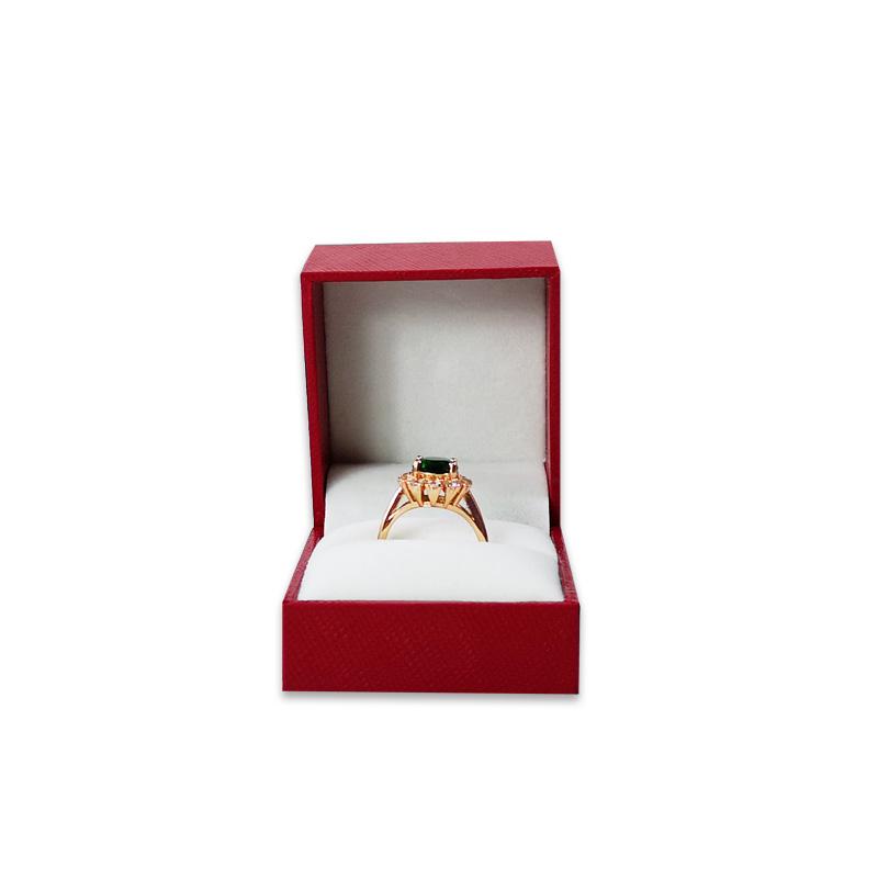 Premium Pappersfylld Läder Rätvinklig Smyckesförvaringsdisplaylåda Ring Halsband Hänge Armband Låda Presentförpackningslåda