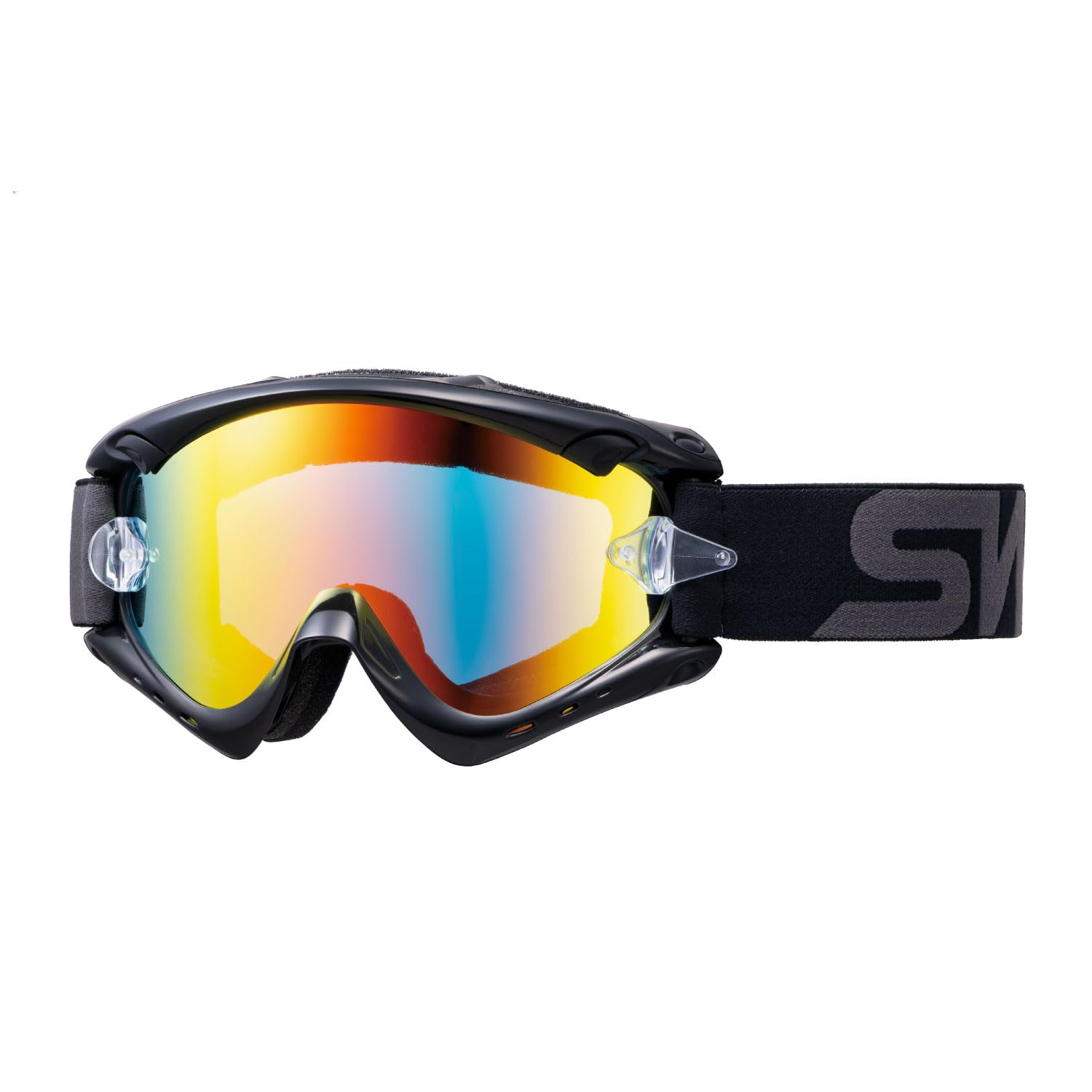 

Japanese Motorcycle Goggles Black x Gray Mirror Lens Model Motorcycle Dirt Motocross [SWANS] MX-RUSH-M BK/G Off-Road