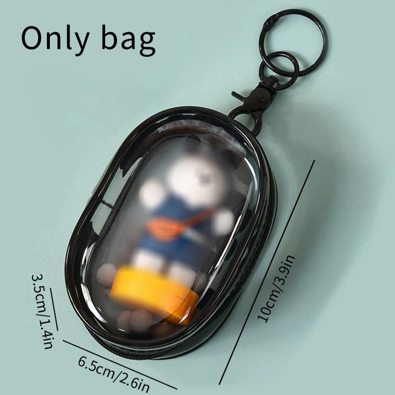 Toys Transparent Doll Storage Bag PVC Bag for Figurines Plush Cotton Dolls Carry Portable Storage Case Pouch Keychain Pendant