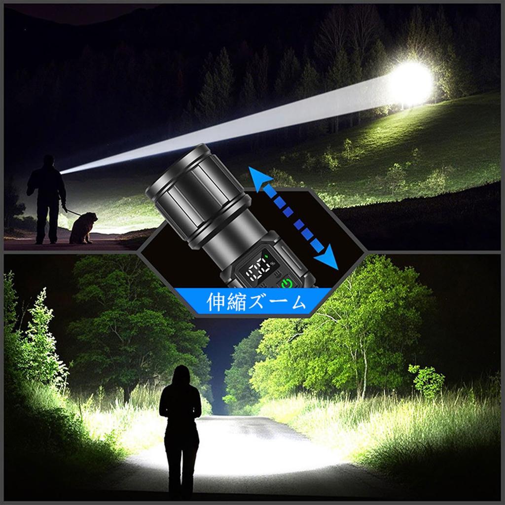 Leistungsstarke Taschenlampe Neueste verbesserte 2000 Lumen Wiederaufladbare Taschenlampe mit 5000mAh Lithium-Batterie Leistungsstarke LED Bis zu 15 Stunden IPX6 9 Dimmstufen